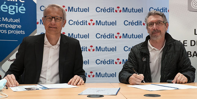 Raphaël Rebert, Directeur Général du Crédit Mutuel Île-de-France (à gauche) et Marceau Durand, Président (à droite) ont officialisé ce mercredi 10 mars un partenariat pluri-annuel entre les deux structures.